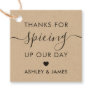 Thanks for Spicing Up Our Day Wedding Tag, Kraft Favor Tags