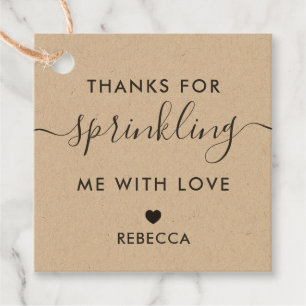 Thanks for Sprinkling Me With Love Gift Tag, Baby Favor Tags