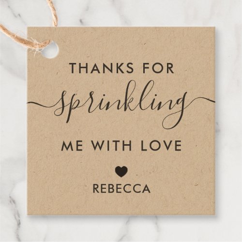Thanks for Sprinkling Me With Love Gift Tag Baby Favor Tags