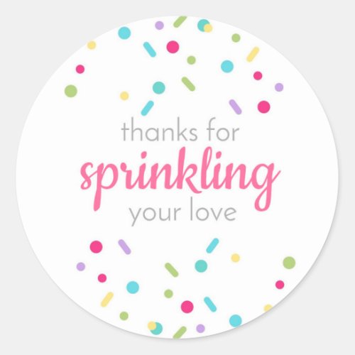 Thanks for Sprinkling Your Love Stickers in Pink