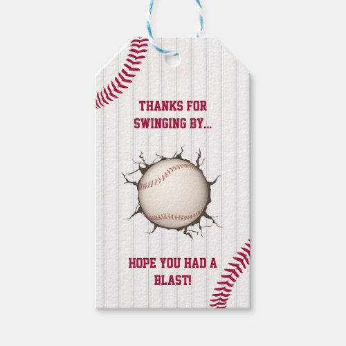 Thanks For Swinging By Baseball Gift Tags