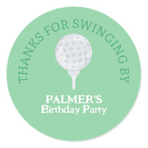 Thanks For Swinging By Golf Party Thank You Classic Round Sticker