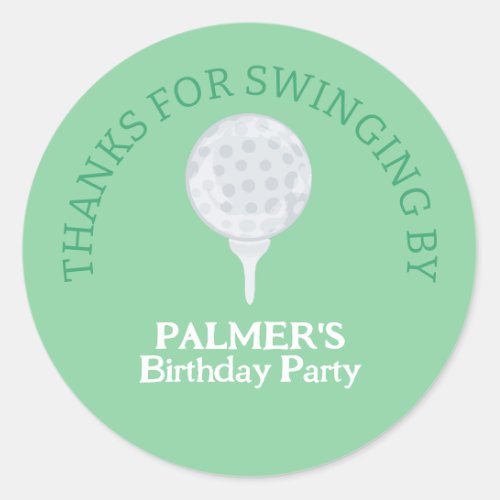 Thanks For Swinging By Golf Party Thank You Classic Round Sticker