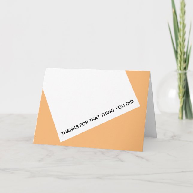 Thanks for that thing letterpress thank you card (Front)