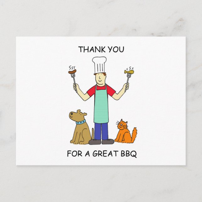 Thanks for the BBQ, Cartoon. Postcard (Front)