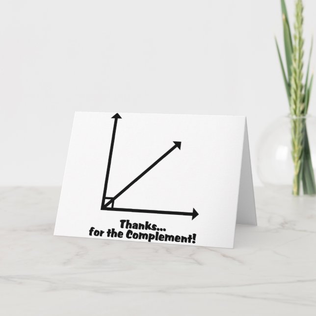 thanks for the complement letterpress thank you card (Front)