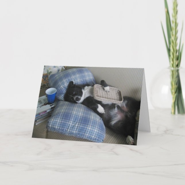 Thanks for the Party with Cute Dog Thank You Card (Front)