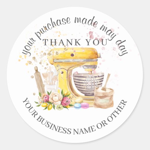 Thanks for the purchase small bakery business   classic round sticker