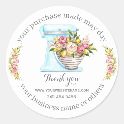 Thanks for the purchase small bakery business  classic round sticker