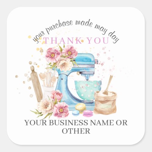 Thanks for the purchase small bakery business sq square sticker