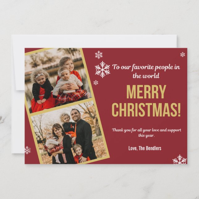 Thanks for the Support Multi Photo Christmas Card (Front)