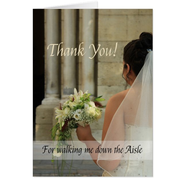 Thanks for Walking me down Aisle Cards (Front)
