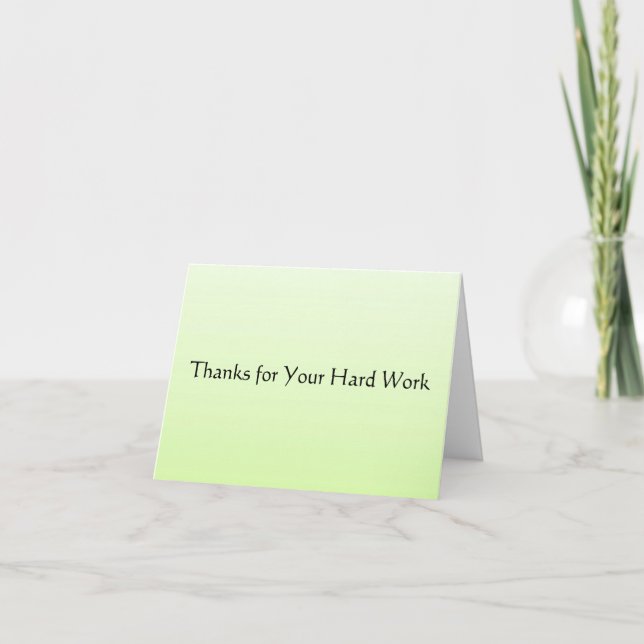 Thanks for Your Hard Work Letterpress Thank You Card (Front)