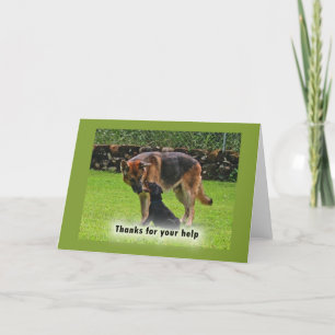 Thanks for your help, dogs letterpress thank you card