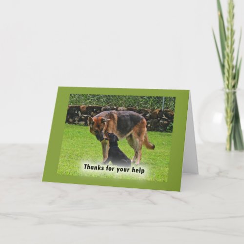Thanks for your help dogs thank you card