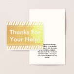[ Thumbnail: "Thanks For Your Help!" Greeting Card ]