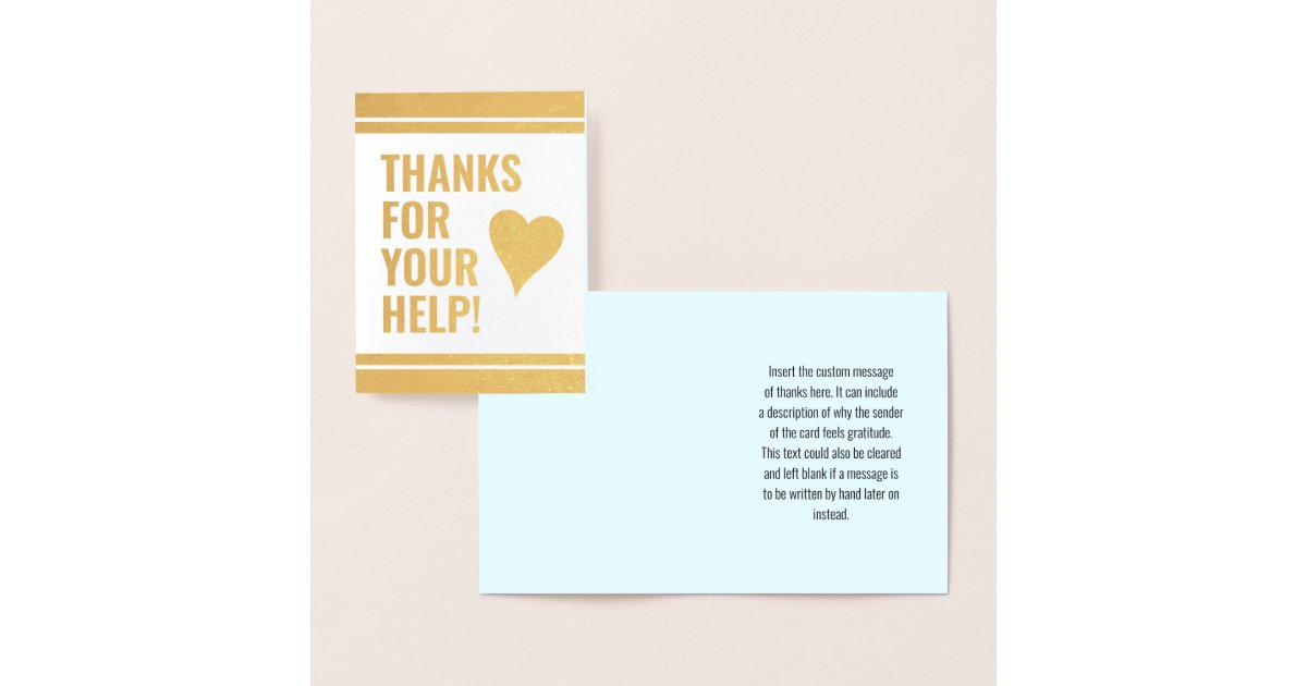 "THANKS FOR YOUR HELP!" Greeting Card Zazzle