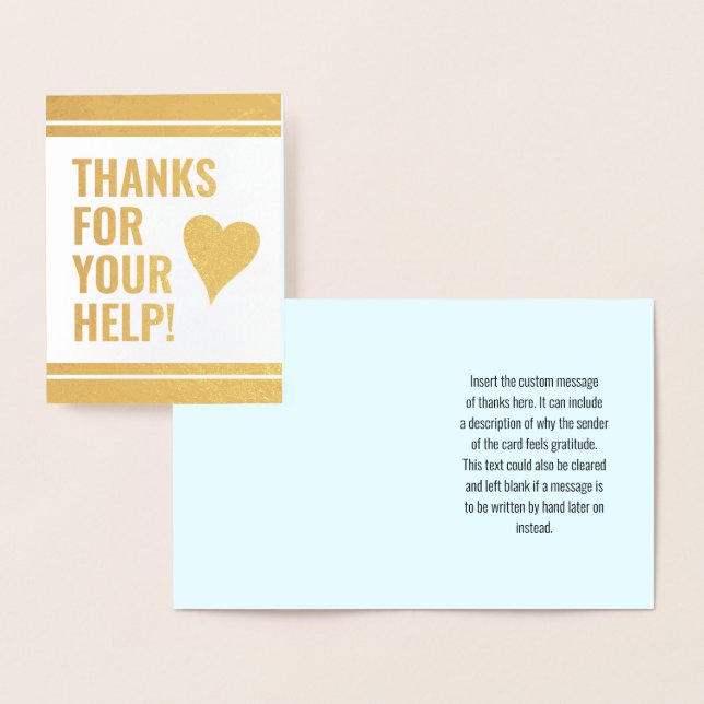 "THANKS FOR YOUR HELP!" Greeting Card (Display)