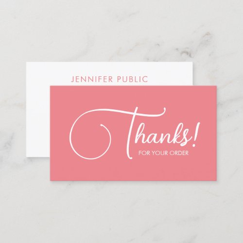 Thanks For Your Order Elegant Modern Template Business Card