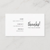 Thanks for your Order | Monochrome Business Insert (Front)