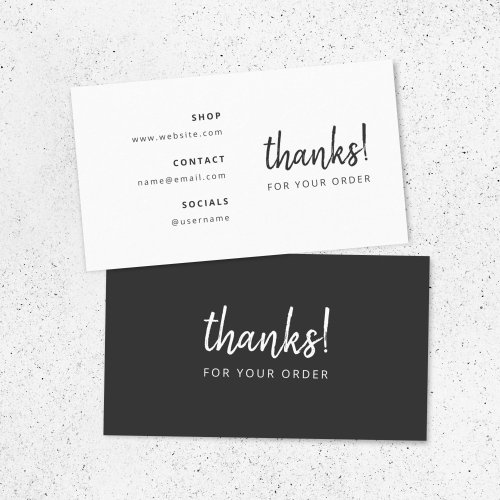 Thanks for your Order  Monochrome Business Insert