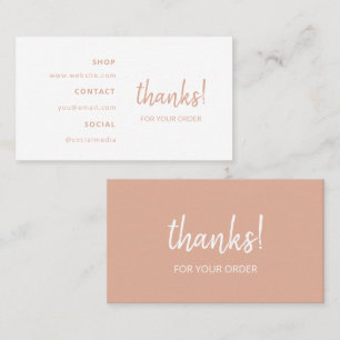 Thanks for your Order Pink Business Card