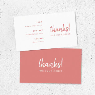 Thanks for your Order   Terracotta Business Insert