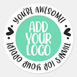 Thanks for Your Order You're Awesome Add Logo Classic Round Sticker