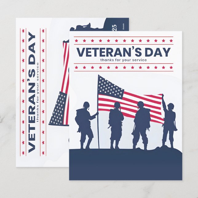 Thanks for your services, Veterans Day! 2025 Holiday Postcard (Front/Back)
