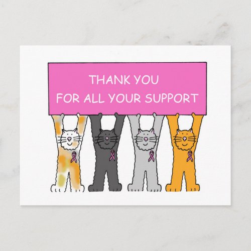 Thanks for Your Support Breast Cancer Postcard