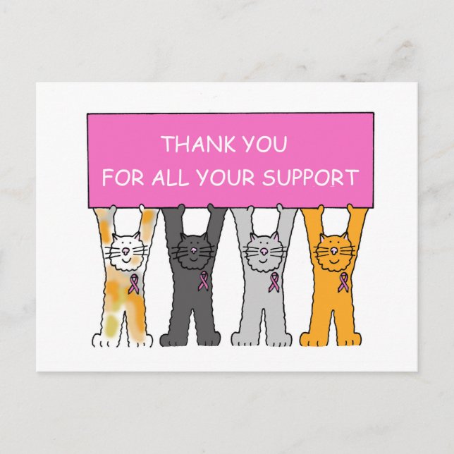 Thanks for Your Support Breast Cancer Postcard (Front)