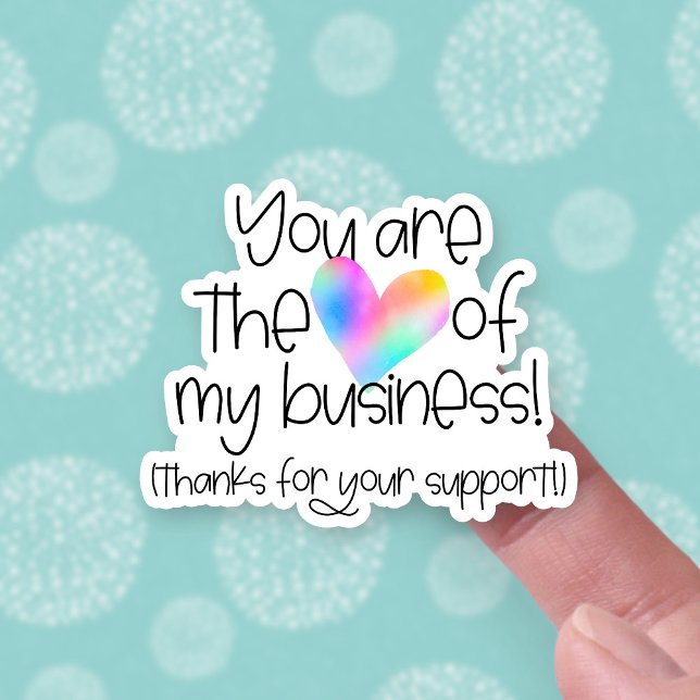 Thanks for Your Support Rainbow Heart Business Sticker (Creator Uploaded)