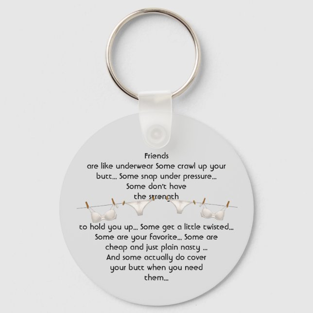 Thanks Friend are like Underwear Fun Quote Keychain (Front)