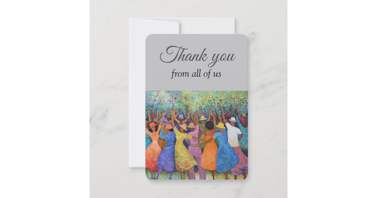 Thanks From All of Us Group Women Thank You Card | Zazzle