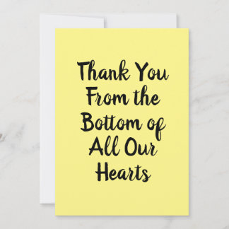 Thanks From Bottom of Hearts Flat Thank You Card