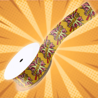 THANKS Fun Modern Comic Book Thank You Satin Ribbon