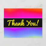[ Thumbnail: Thanks + Fun Multicolored Rainbow-Like Pattern Postcard ]