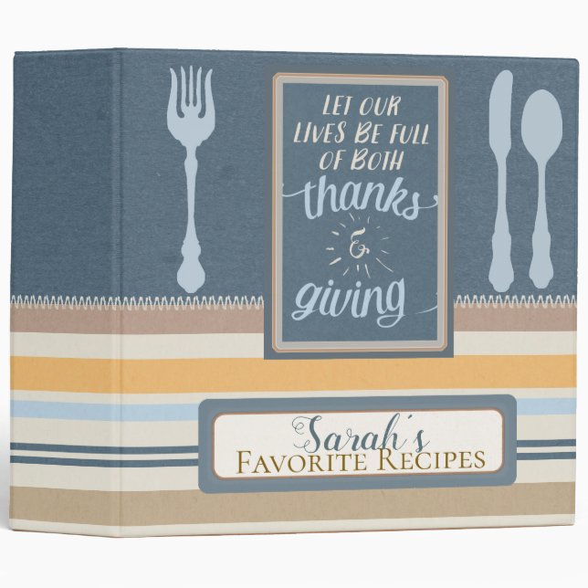 Thanks & Giving Recipe Binder (Front/Spine)