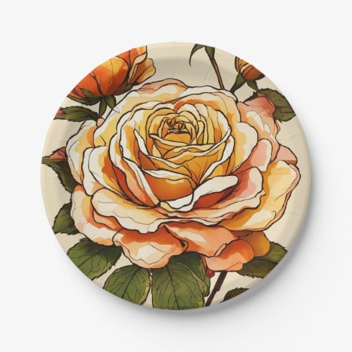 Thanks giving thamed rose design plate 