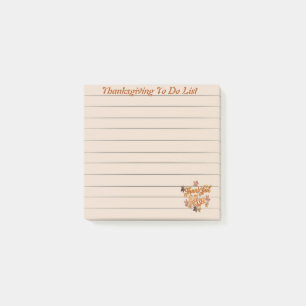 Thanks Giving to Do list Notes