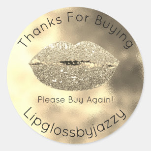 Gold Glitter Lips Stickers for Sale