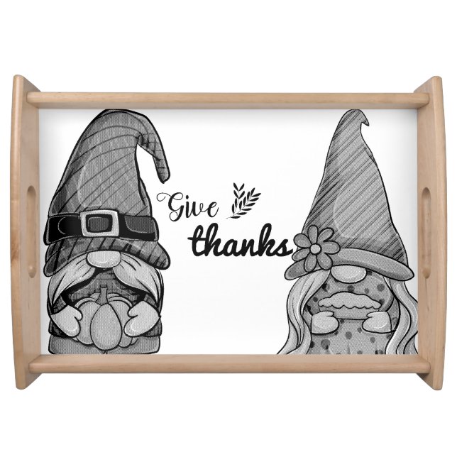thanks gnomes  serving tray (Front)