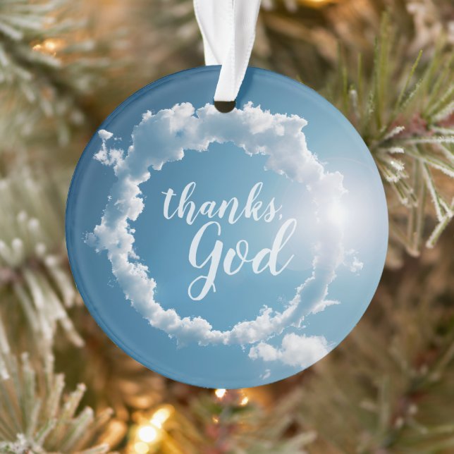 Thanks, God Clouds Photography Blue Sky  Ornament (Tree)