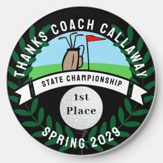 Thanks Golf Coach with His Name and Year Wireless Charger