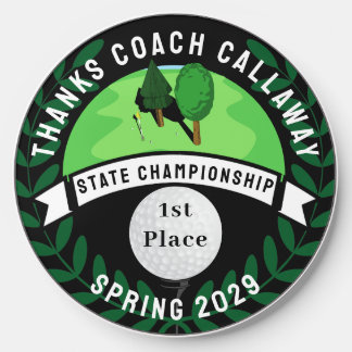 Thanks Golf Coach with His Name and Year Wireless Charger