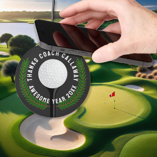 Thanks Golf Coach with His Name and Year Wireless Charger