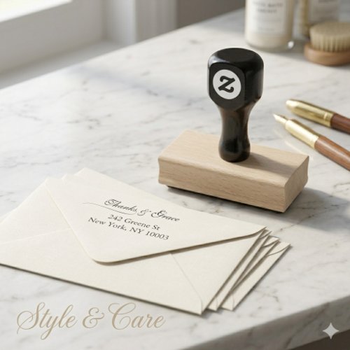Thanks Grace Wedding Return Address Rubber Stamp