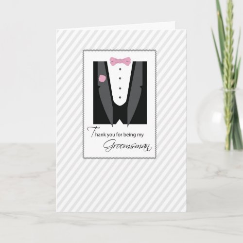 Thanks Groomsman Rose Color Thank You Card