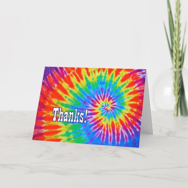 Thanks Groovy Tie-Dye Card (Front)