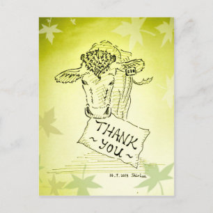 Thanks---- Guernsey Cow Postcard